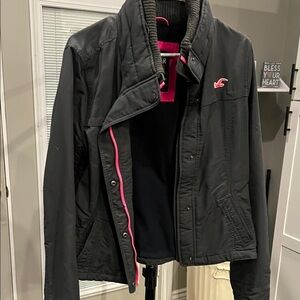 Hollister Black and Pink Jacket